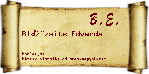 Blázsits Edvarda névjegykártya